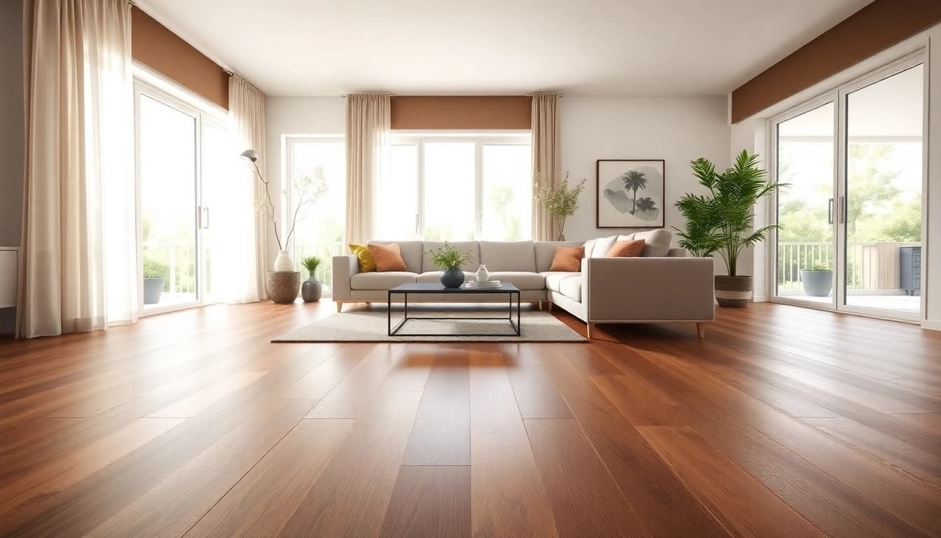 Install flexible vinyl plank flooring in a modern living space with natural light.