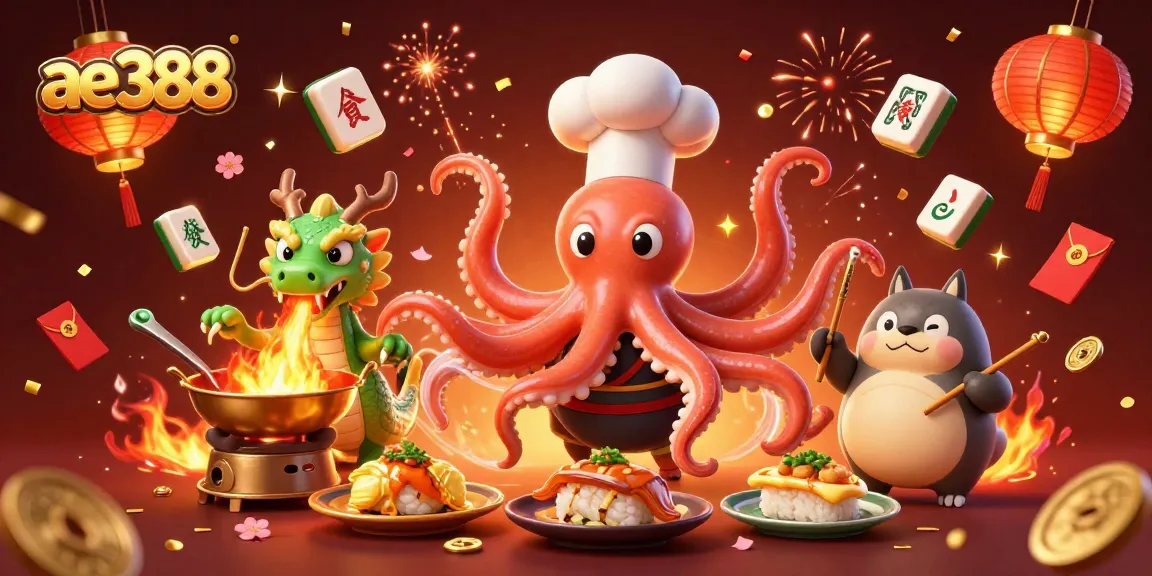 Experience thrilling ae388 jackpots with our vibrant 3D cartoon casino illustration.