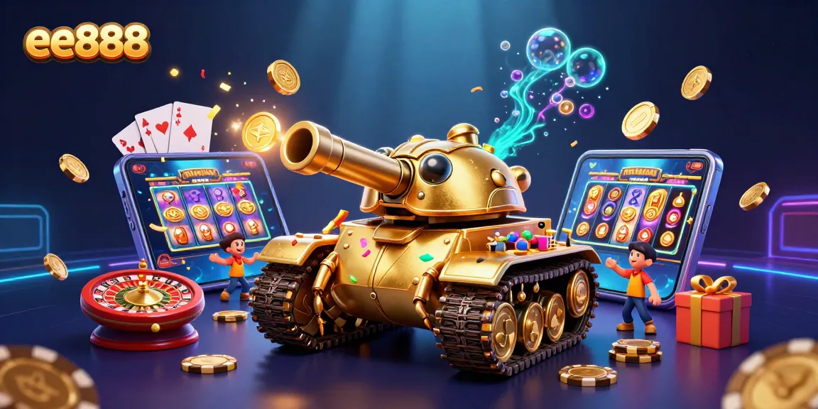 Engage with the vibrant ee888 mini casino experience inside a golden beetle tank bursting with fun.