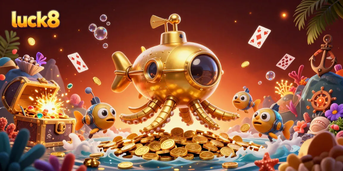 Experience thrilling gameplay at luck8 with a vibrant underwater casino scene featuring captivating characters and elements.