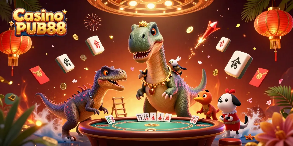 Engage in the thrilling Casino PUB88 with vibrant 3D cartoon characters in a colorful scene.