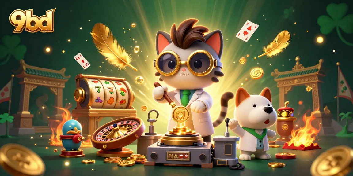 Join the exciting games at 9bd with vibrant visuals of slots and casino action!