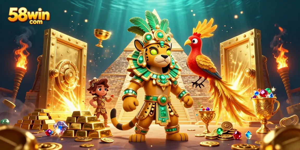 Experience thrilling wins at 58win com with vibrant casino elements and treasure
