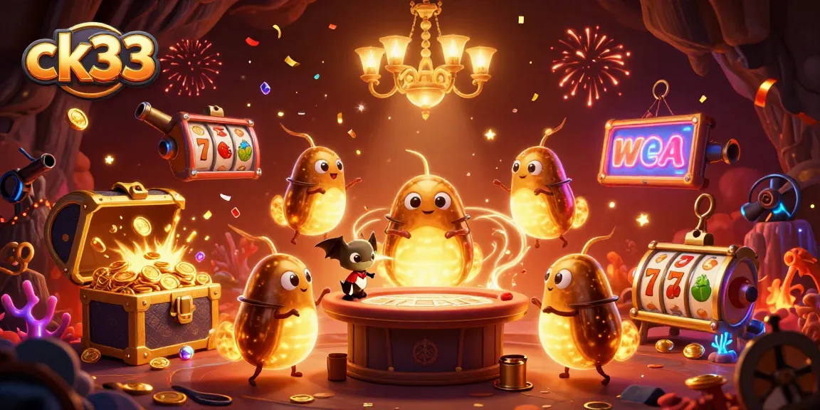 Join the fun at ck33 casino with vibrant glowworms lighting up the scene for unique gaming action.