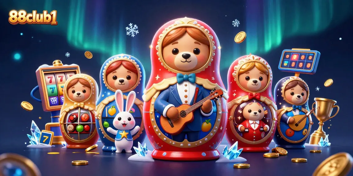 Experience exciting gameplay with 88club1 featuring Matryoshka bears and dynamic casino elements.