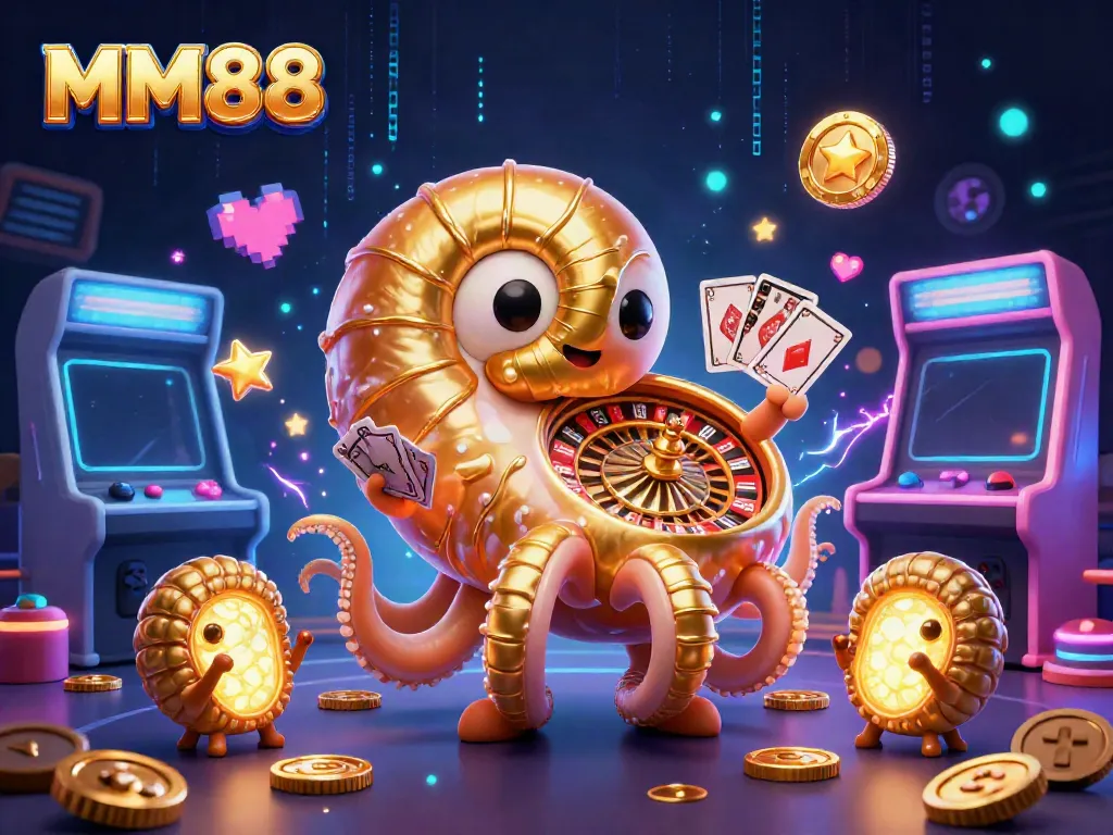Engage in thrilling gameplay with MM88 through an artistic casino scene featuring a nautilus roulette.