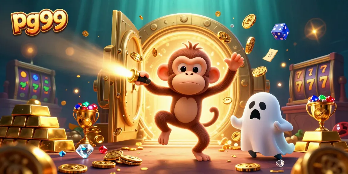 Engage with pg99's thrilling slot games as a poltergeist monkey juggles gold while a puppy hunts ghosts.