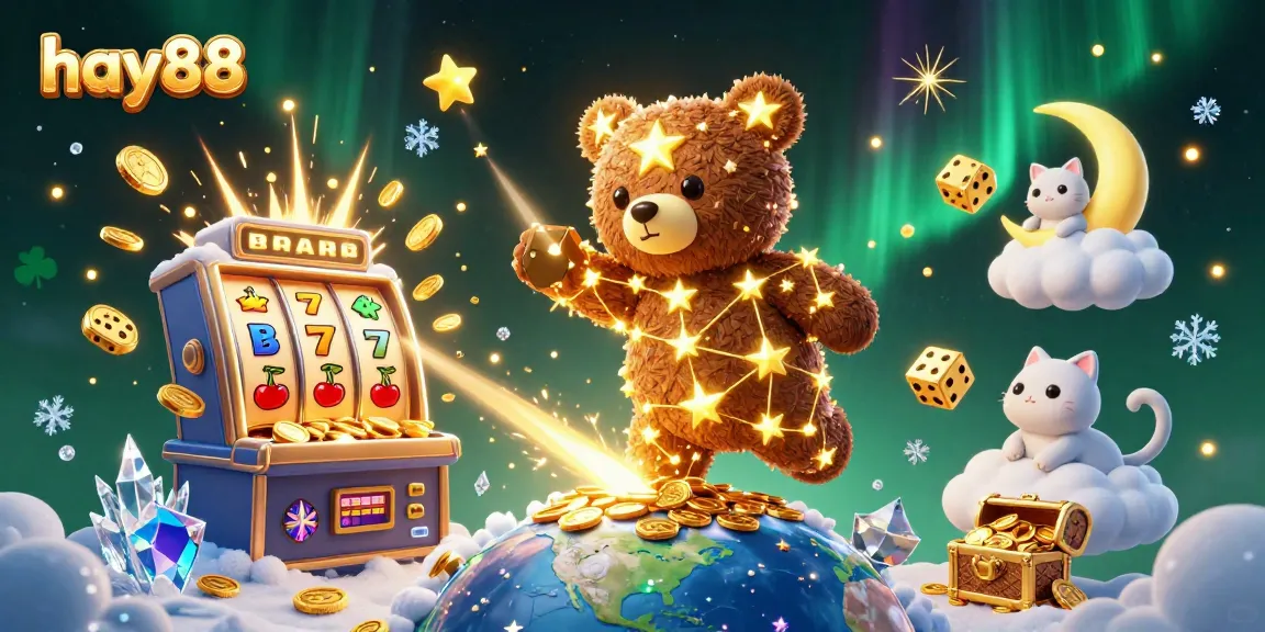 Experience the excitement at hay88 with a vibrant 3D casino scene filled with golden coins and thrilling games.