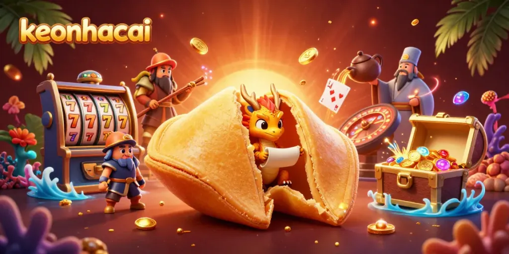 Engage in winning strategies at keonhacai with vibrant casino-themed illustration featuring dynamic gaming elements.