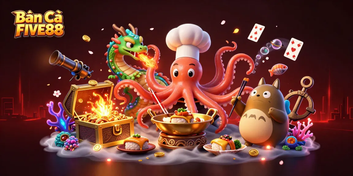 Engage in thrilling Bắn Cá FIVE88 with vibrant underwater visuals and exciting gameplay dynamics.