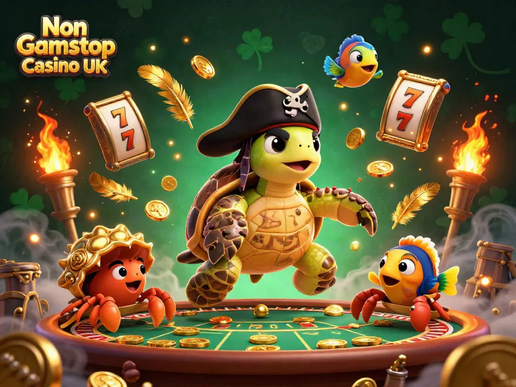 Experience thrilling gameplay at Non Gamstop Casino UK with our vibrant illustration featuring unique gaming elements.