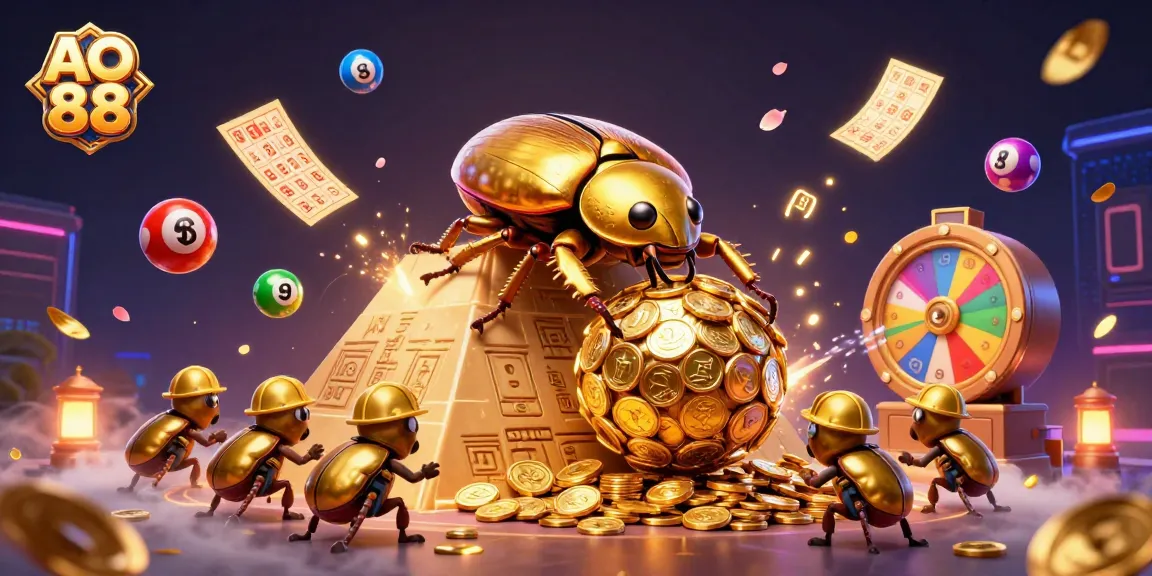 Join the exciting AO 88 casino adventure with a golden beetle and bouncing lottery balls!