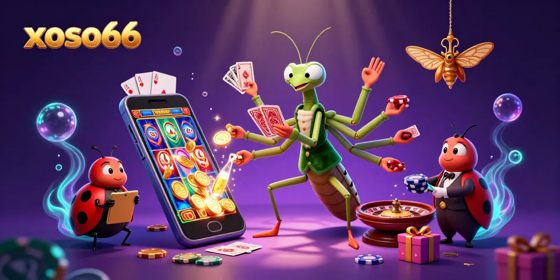Engage with xoso66's dynamic gambling scene featuring vibrant casino elements and character interactions.