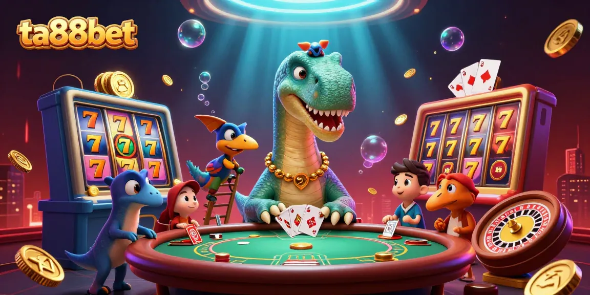 Experience the thrill of ta88bet with vibrant casino scenes featuring dynamic characters and game elements.