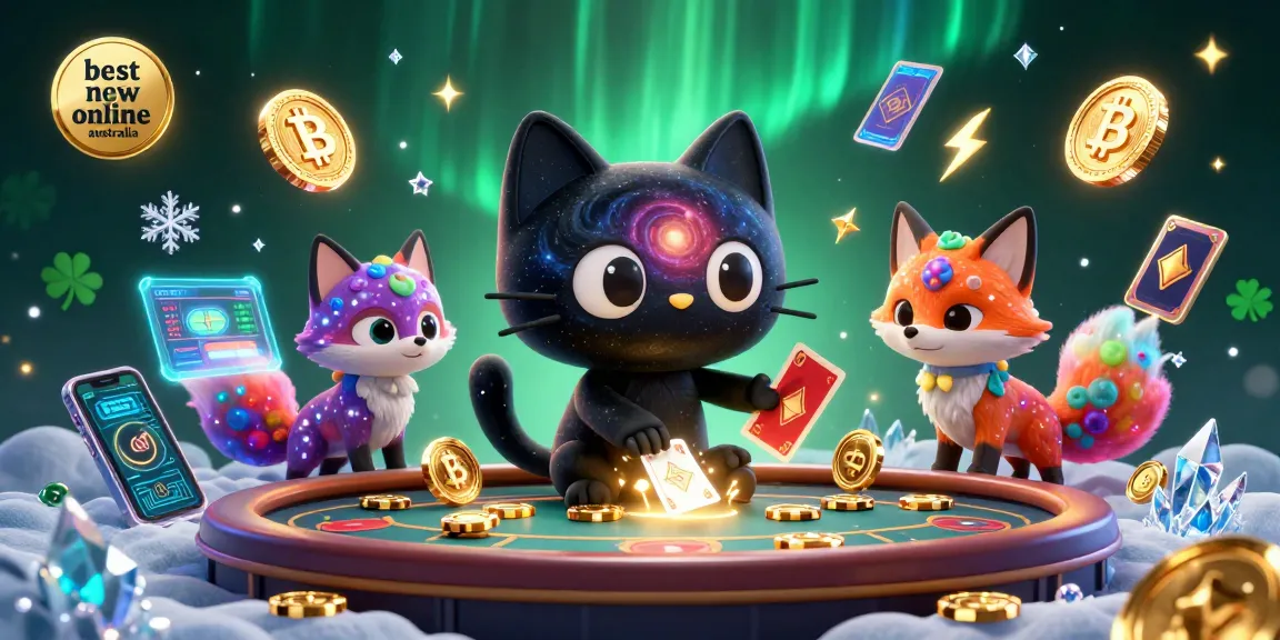 Experience the best new online casino Australia with animated cosmic characters and crypto elements.