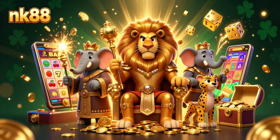 Engage with thrilling casino adventures at nk88 featuring a magnificent lion king and dynamic gaming elements.