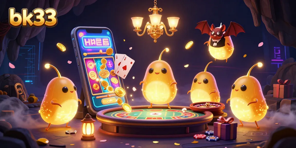 Experience thrilling gameplay at bk33 with vibrant golden glowworms lighting a cave casino setting.