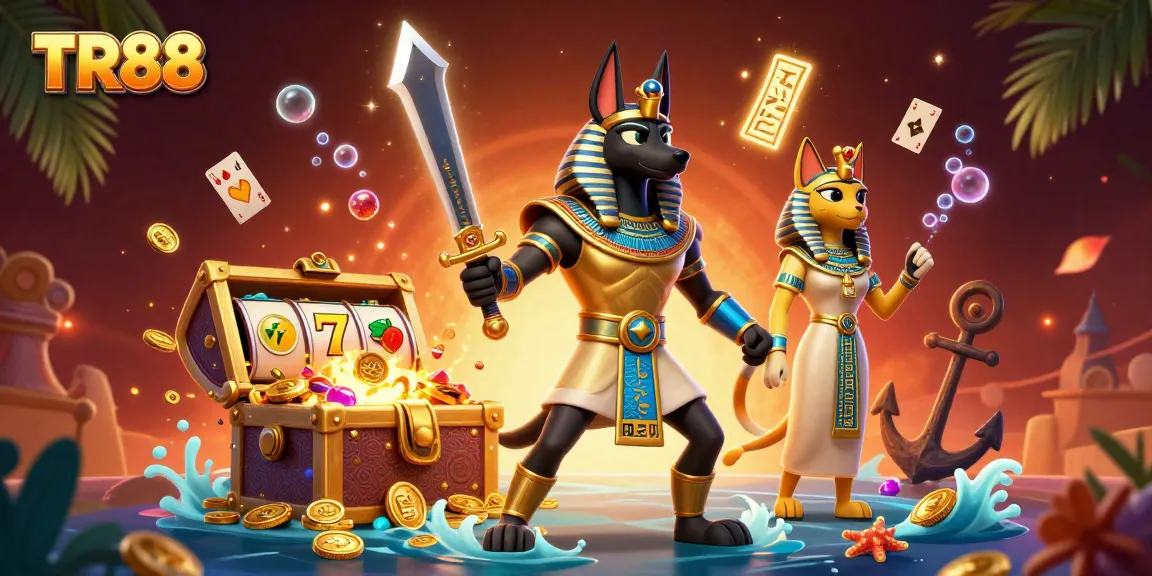 Experience the thrill of TR88 with Anubis and Bastet in an exciting casino adventure.